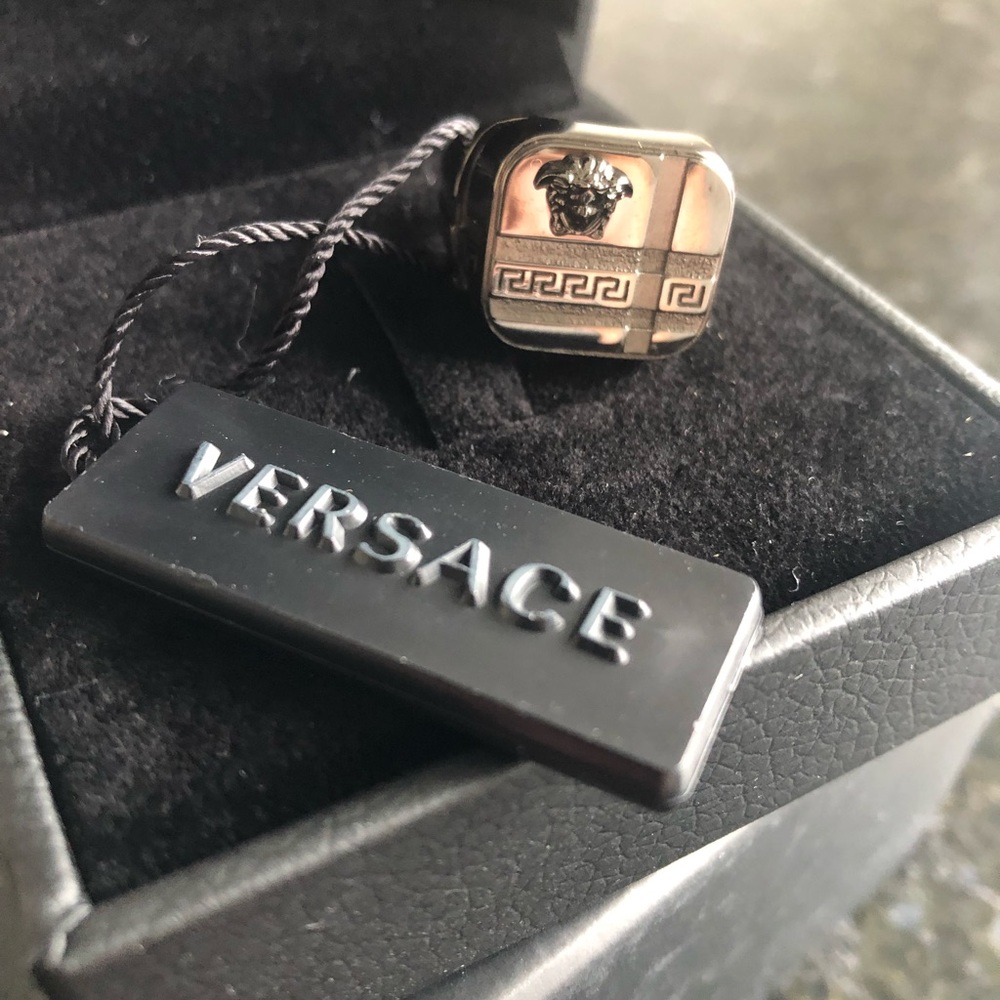 Versace Mens Fashion Tartan Ring